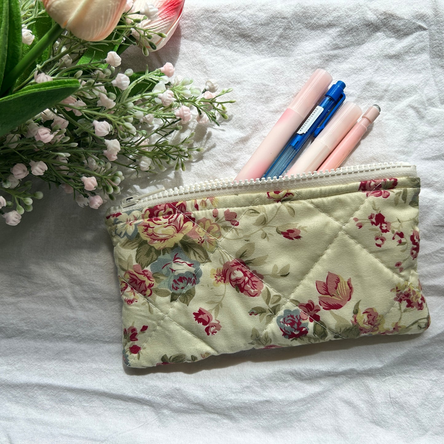 Floral Pencil & makeup pouch