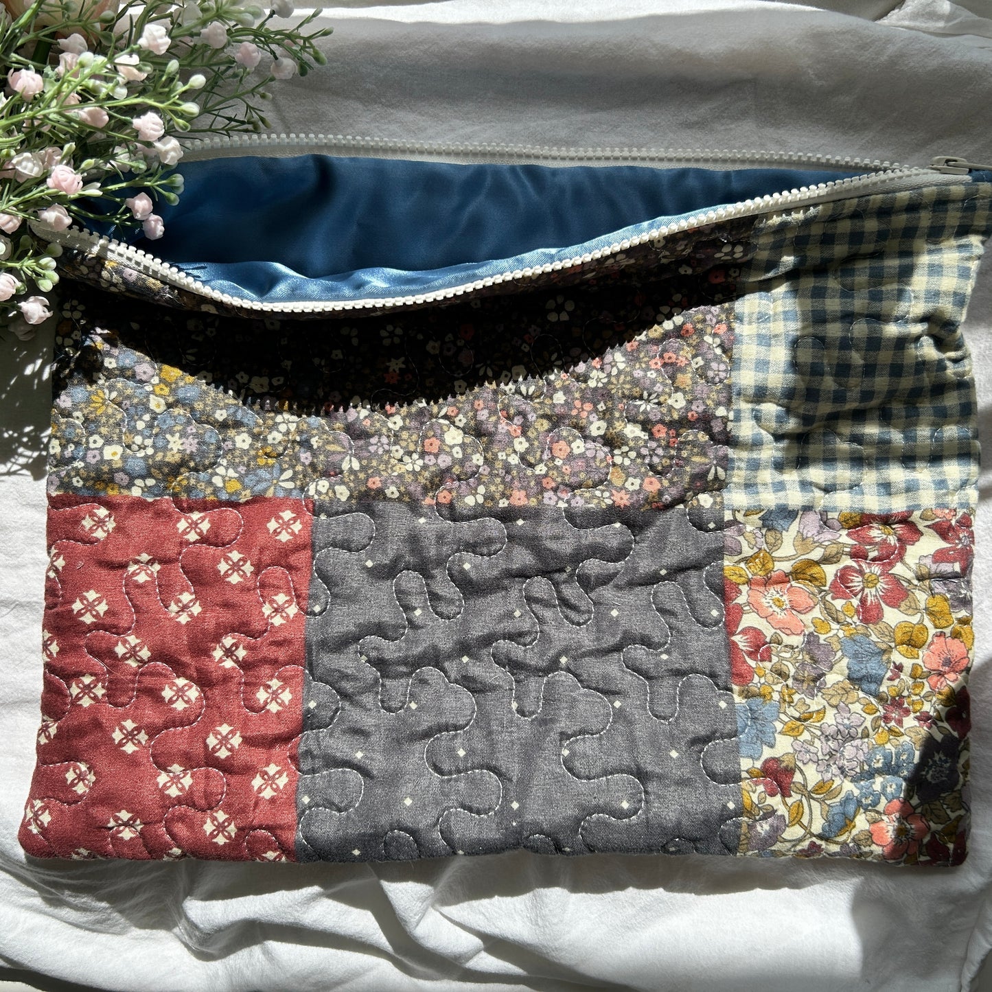 Patchwork style laptop sleeve